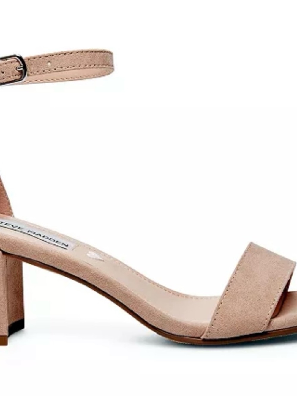 Steve Madden Blush Tan Block Heel Ankle-Strap Sandal